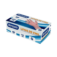 Luva de Vinil Bompack Com Pó 100 Unidades G