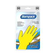 Luva de Látex Bompack Amarela (M)