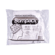 Touca Sanfonada Bompack com 100 Unidades Branca