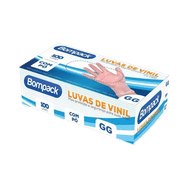 Luva Vinil Bompack Com Pó 100 unidades GG