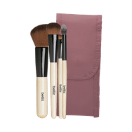 Kit Pincéis de Maquiagem Belliz Facial com 4 + Estojo Marfim