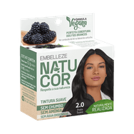 Coloração Natucor 2.0 Amora-Preta Preto Suave 12g