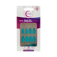 Unhas Fhaces Stiletto Colors Tiffany 28 unidades (UE1305)