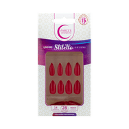 Unhas Fhaces Stiletto Colors Escarlate 28 unidades (UE1307)