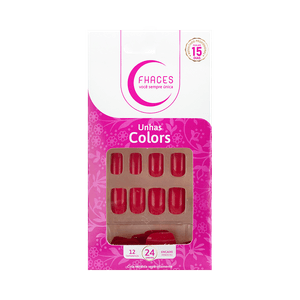 Unhas Fhaces Colors Escarlate 24 unidades (U3091)