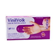 Luvas Descartáveis de Vinil Volk Sem Amido com 100 Unidades - G