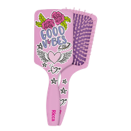 Escova de Cabelo Ricca Racket Patches Pink