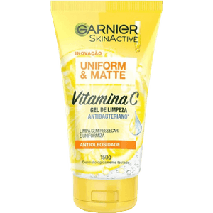 Gel de Limpeza Garnier Antibacteriano Uniform&Matte Vitamina C 150g