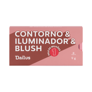 Paleta Dailus Pele de Milhões 1 Contorno & Iluminador & Blush Peles Claras a Médias