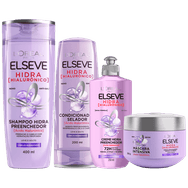 Kit Elseve Hidra Hialurônico Shampoo + Condicionador + Máscara + Creme de Pentear