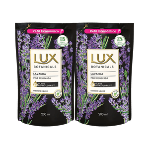Kit Lux Sabonete Líquido Refil Lavanda 200ml (2 Produtos)