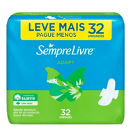 Absorvente Sempre Livre Adapt Plus Lv 32 Pg 24 Suave Com  Abas