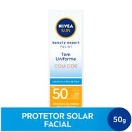 NIVEA SUN Protetor Solar Facial Beauty Expert Com Cor FPS 50 50g