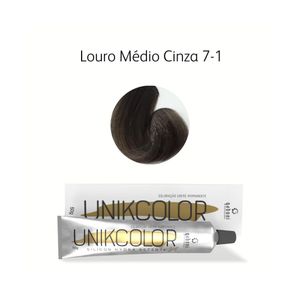 Coloração Unikcolor 7.1 Louro Médio Cinza Gaboni Professional 50g