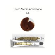 Coloração Unikcolor 7.4 Louro Médio Acobreado Gaboni Professional 50g