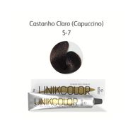 Coloração Unikcolor 5.7 Castanho Claro Capuccino Gaboni Professional 50g