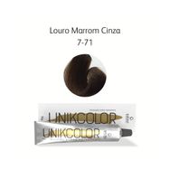Coloração Unikcolor 7.71 Louro Marrom Acizentado Gaboni Professional 50g