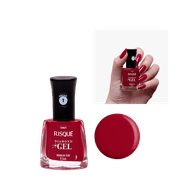 Esmalte Risqué Diamond Gel Vermelho Rubi Cremoso