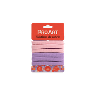 Elásticos de Cabelo ProArt 6 unidades Rosa e Lilás