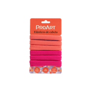Elásticos de Cabelo ProArt 6 unidades Rosa e Laranja