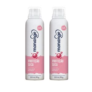 Desodorante Aerossol Antitranspirante Monange Feminino Proteção Seca 150ml 2 Unidades