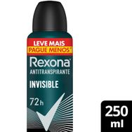 Desodorante Antitranspirante Aerosol Rexona Men Invisible 250 ml