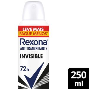 Desodorante Antitranspirante Aerosol Rexona Invisible 250 ml