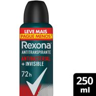 Desodorante Antitranspirante Aerosol Rexona Men Antibacterial+Invisible 250 ml