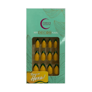 Unha Postiças Fhaces Stileto Simples U5100 Verde e Amarela