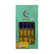 Unha Postiças Fhaces Amarelo Azul U5102