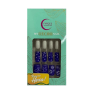 Unha Postiças Fhaces Branco Azul U5103