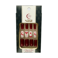 Unhas Postiças Fhaces Vermelho Noel U5503
