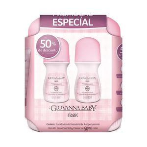 Pack Desodorante Roll-On Giovanna Baby Classic 50ml (2 Unidades)