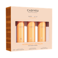 Kit Cadiveu Shampoo + Condicionador 250ml + Fluido 200ml Nutri Glow Home Care