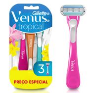 Aparelho de Depilar Gillette Vênus Tropical Feminino com 3 unidades
