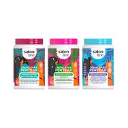Kit com 3 Cremes Para Pentear Definição Salon Line