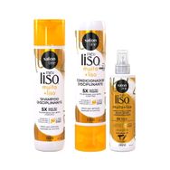 Kit Salon Line Meu Liso Muito + Liso Shampoo + Condicionador + Spray Defrizante