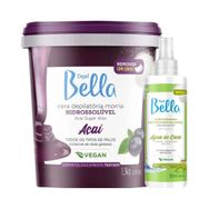 Kit Depil Bella Cera Depilatória Morna Açaí + Loção Hidratante Pós Depilação