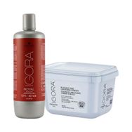 Kit Pó Descolorante Igora Vario Blond Plus 450g + Oxigenada 12% 40 Volumes 1000ml