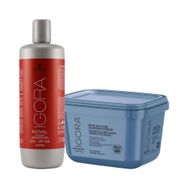 Kit Pó Descolorante Igora Vario Blond Super Plus 450g + Oxigenada 6% 20 Volumes 1000ml