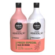 Kit Salon Line SOS Hidratação Turbinado Shampoo 1000ml + Condicionador 1000ml