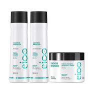 Kit Eico Shampoo + Condicionador + Máscara Cachos Mágicos 300ml