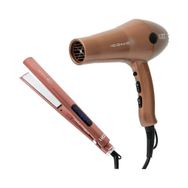 Kit Lizz Iconic Secador Rose 2400W 220V + Chapa 230°C Bivolt