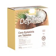 Cera Epilatória Depilflax Tablete Coco 500g