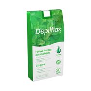 Folhas Prontas Depilflax Depilação Corporal Hortelã 20 Unidades