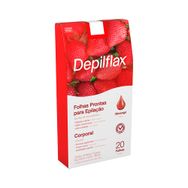 Folhas Prontas Depilflax Depilação Corporal Morango 20 Unidades
