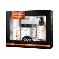 Kit Eico Shampoo 300ml + Máscara 300ml + Tônico 100ml Força e Crescimento
