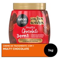 Creme Salon Line 3 em 1 Cachos dos Sonhos Multy Chocolate 1kg