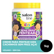Creme para Pentear Kids Cachinhos Sem Frizz Açaí Salon Line 1kg