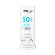 Protetor Facial Stick Sunless FPS 50 Translúcido 12g